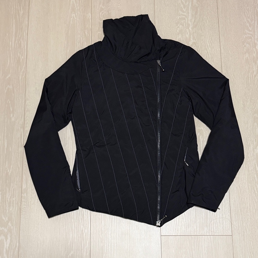 Prana Side Zip Sleek Black Puffer Jacket